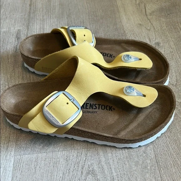 Birkenstock Yellow Sandals with Cork Footbed (sz 36) - Picture 2 of 2